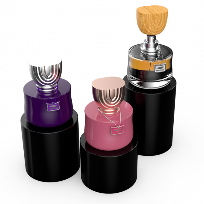 Crimp Cylindrical Perfume Glass Bottle 30ml 50ml 100ml